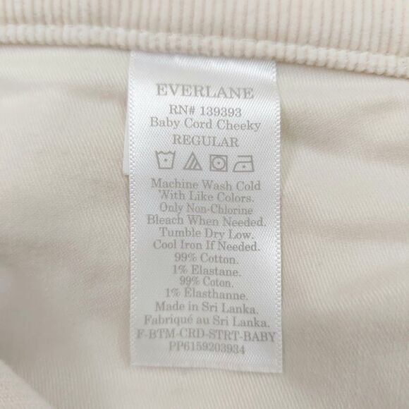 Everlane Corduroy Pants 27 Beige Baby Cord Cheeky Straight Leg Stretch Comfort - Picture 10 of 12